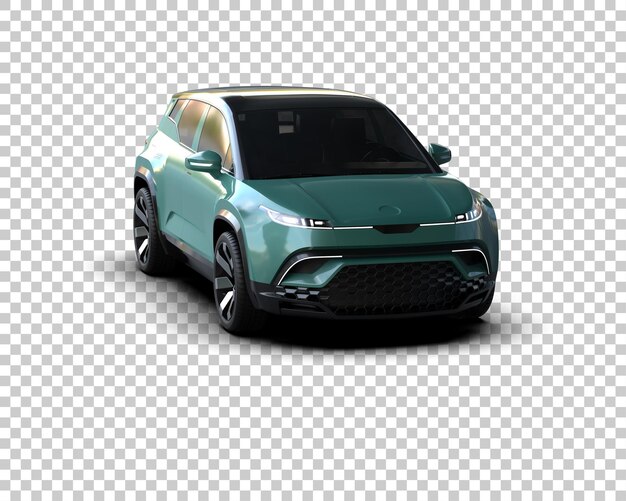 Ilustración de representación 3D realista del coche aislado en el fondo