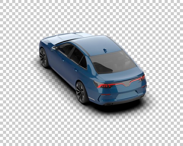 Ilustración de representación 3D realista del coche aislado en el fondo