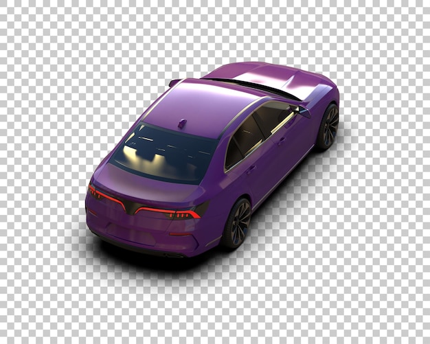 Ilustración de representación 3D realista del coche aislado en el fondo