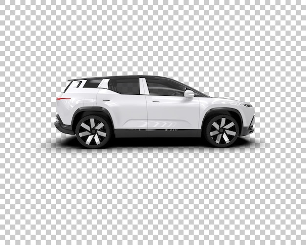 Ilustración de representación 3D realista del coche aislado en el fondo