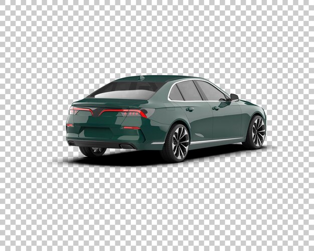 Ilustración de representación 3D realista del coche aislado en el fondo