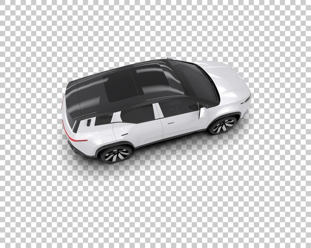 Ilustración de representación 3D realista del coche aislado en el fondo