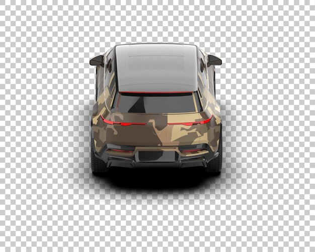 Ilustración de representación 3D realista del coche aislado en el fondo