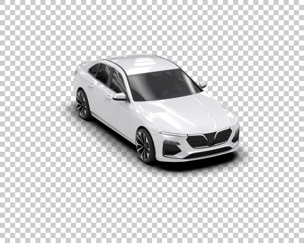 Ilustración de representación 3D realista del coche aislado en el fondo