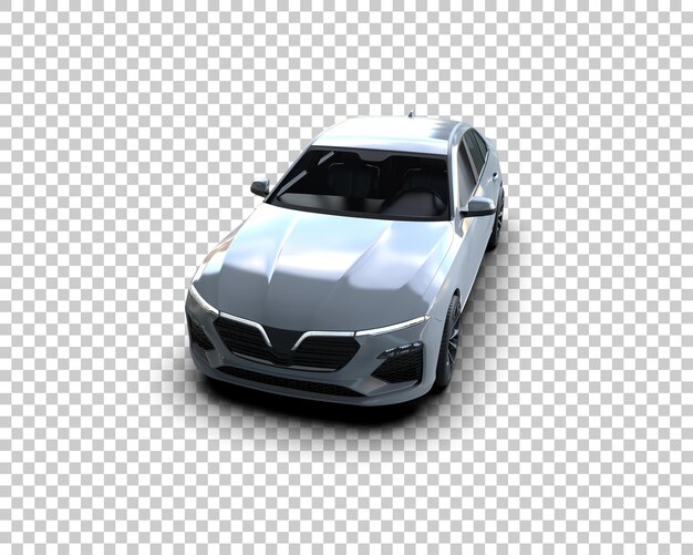 Ilustración de representación 3D realista del coche aislado en el fondo