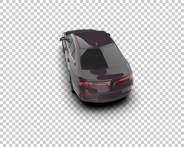Ilustración de representación 3D realista del coche aislado en el fondo