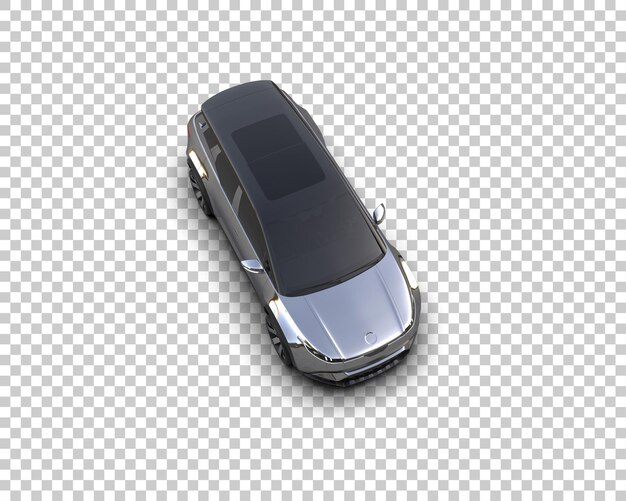 Ilustración de representación 3D realista del coche aislado en el fondo