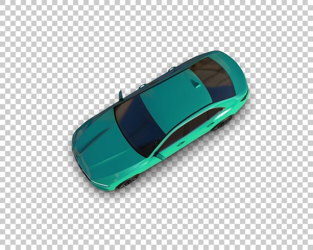 Ilustración de representación 3D realista del coche aislado en el fondo