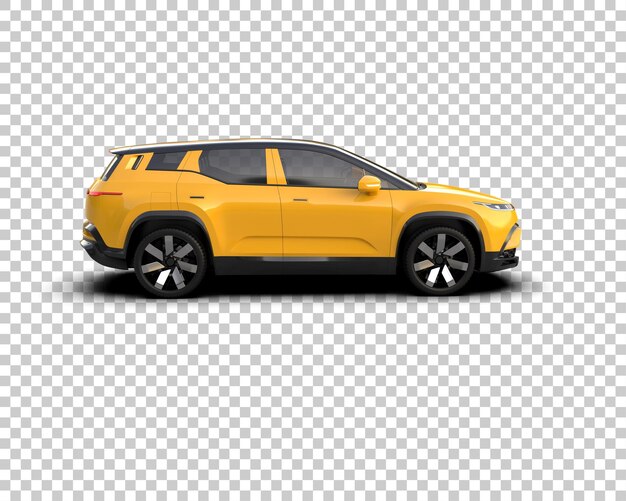 Ilustración de representación 3D realista del coche aislado en el fondo