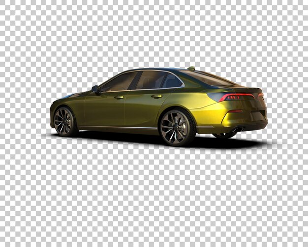 Ilustración de representación 3D realista del coche aislado en el fondo