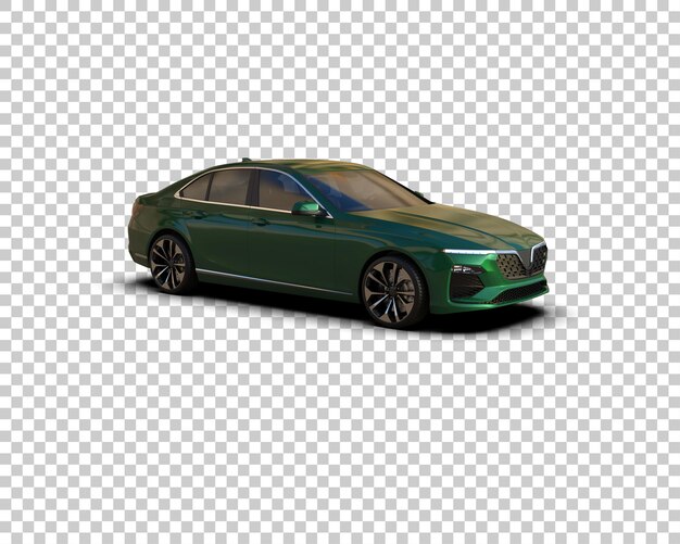 Ilustración de representación 3D realista del coche aislado en el fondo