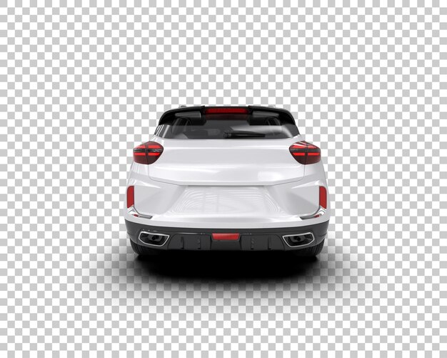Ilustración de representación 3D realista del coche aislado en el fondo