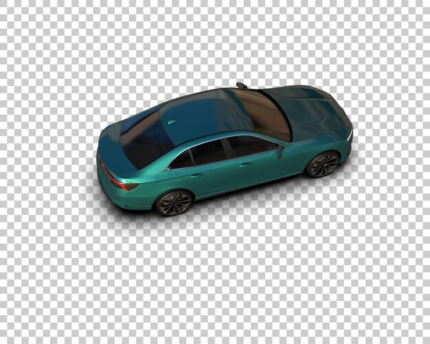 Ilustración de representación 3D realista del coche aislado en el fondo