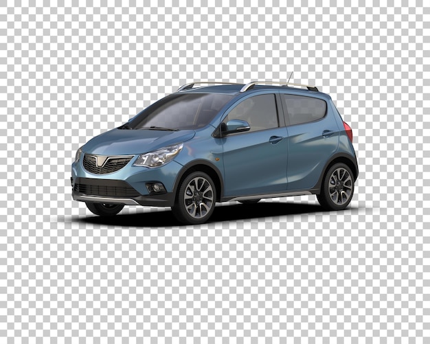 Ilustración de representación 3D realista del coche aislado en el fondo