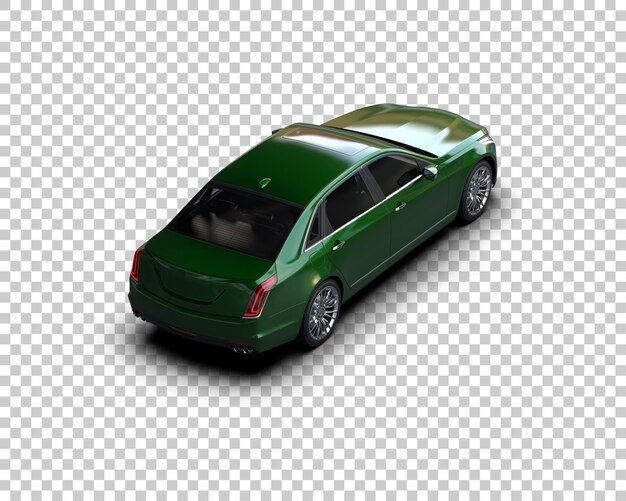 Ilustración de representación 3D realista del coche aislado en el fondo