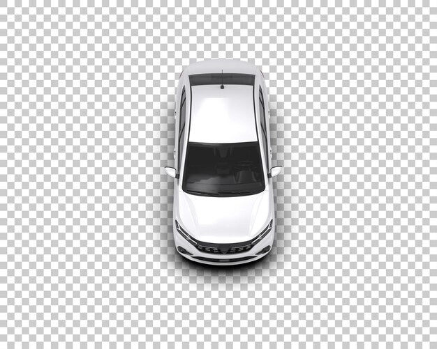 Ilustración de representación 3D realista del coche aislado en el fondo