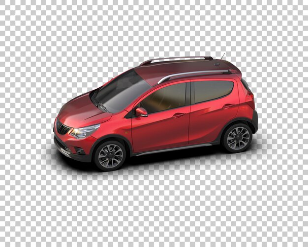 Ilustración de representación 3D realista del coche aislado en el fondo