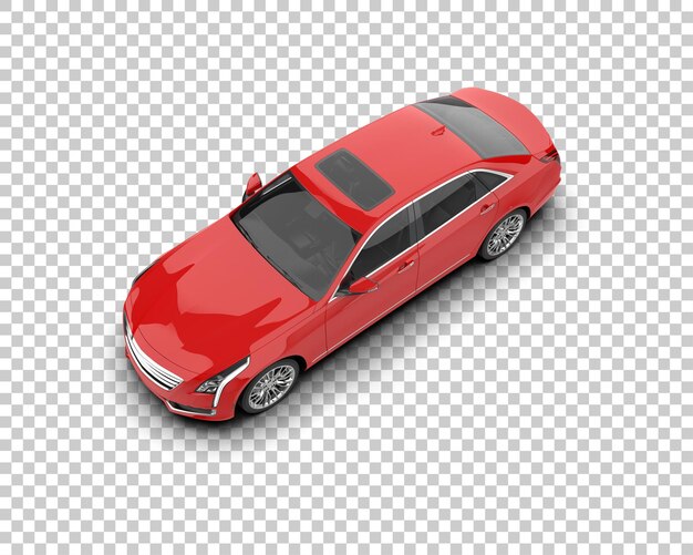Ilustración de representación 3D realista del coche aislado en el fondo