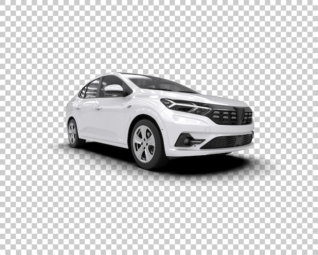 Ilustración de representación 3D realista del coche aislado en el fondo