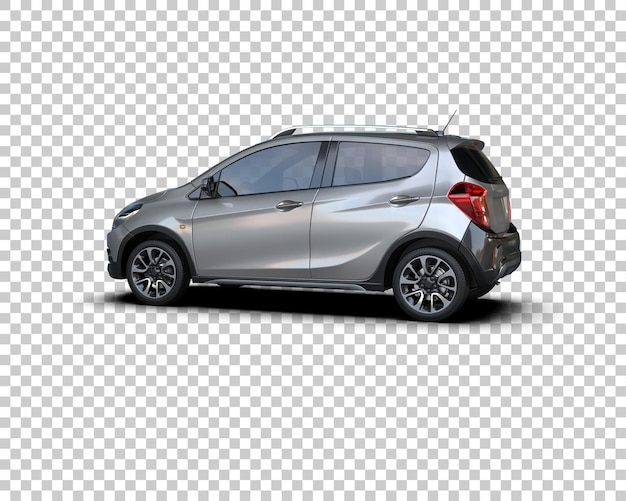 Ilustración de representación 3D realista del coche aislado en el fondo