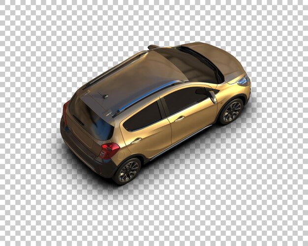 Ilustración de representación 3D realista del coche aislado en el fondo