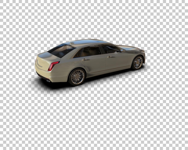 Ilustración de representación 3D realista del coche aislado en el fondo