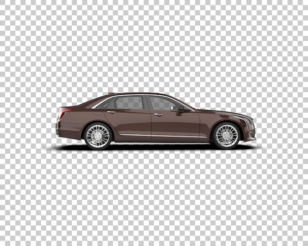 Ilustración de representación 3D realista del coche aislado en el fondo