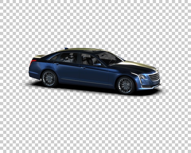 Ilustración de representación 3D realista del coche aislado en el fondo