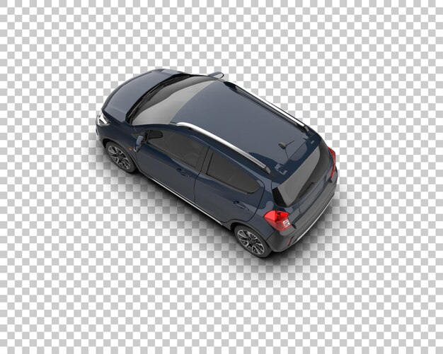 Ilustración de representación 3D realista del coche aislado en el fondo