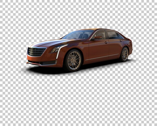 Ilustración de representación 3D realista del coche aislado en el fondo
