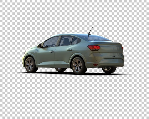 Ilustración de representación 3D realista del coche aislado en el fondo