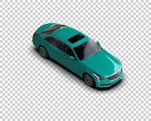 Ilustración de representación 3D realista del coche aislado en el fondo