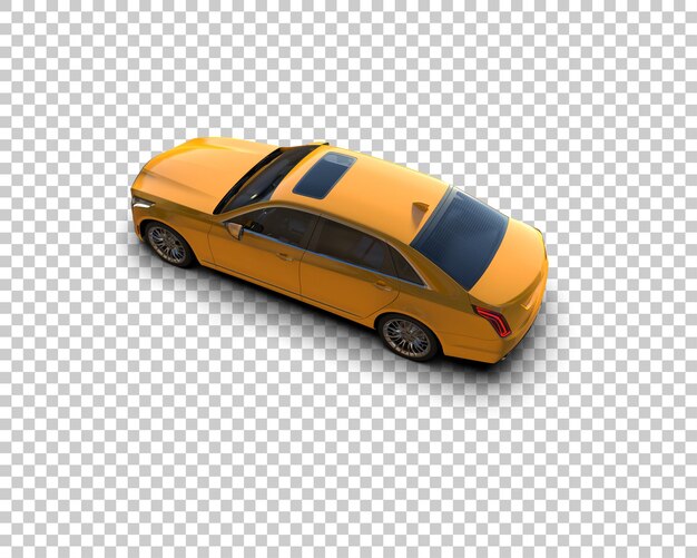 Ilustración de representación 3D realista del coche aislado en el fondo