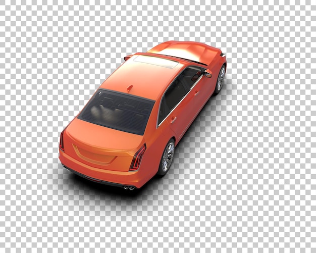 Ilustración de representación 3D realista del coche aislado en el fondo
