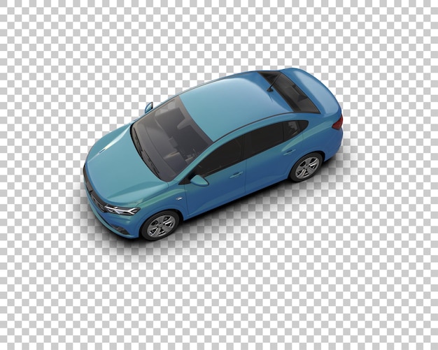Ilustración de representación 3D realista del coche aislado en el fondo