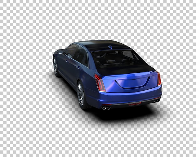 Ilustración de representación 3D realista del coche aislado en el fondo