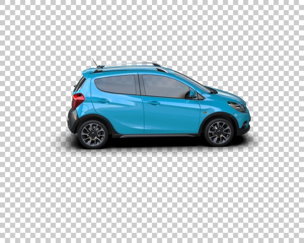 Ilustración de representación 3D realista del coche aislado en el fondo