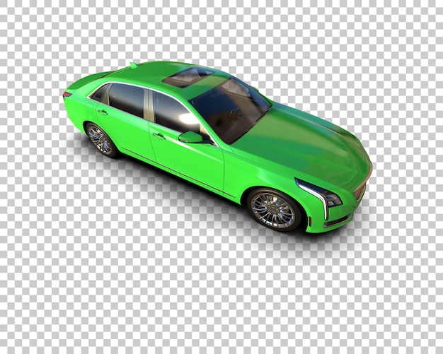 Ilustración de representación 3D realista del coche aislado en el fondo