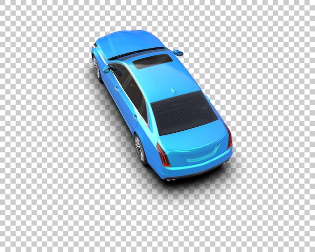 Ilustración de representación 3D realista del coche aislado en el fondo
