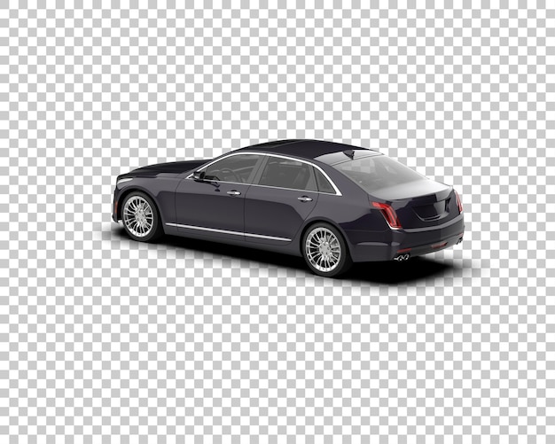 Ilustración de representación 3D realista del coche aislado en el fondo