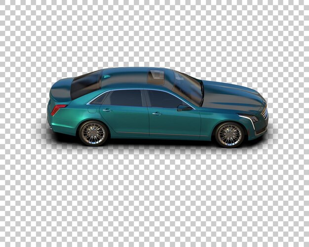 Ilustración de representación 3D realista del coche aislado en el fondo