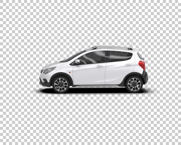 Ilustración de representación 3D realista del coche aislado en el fondo
