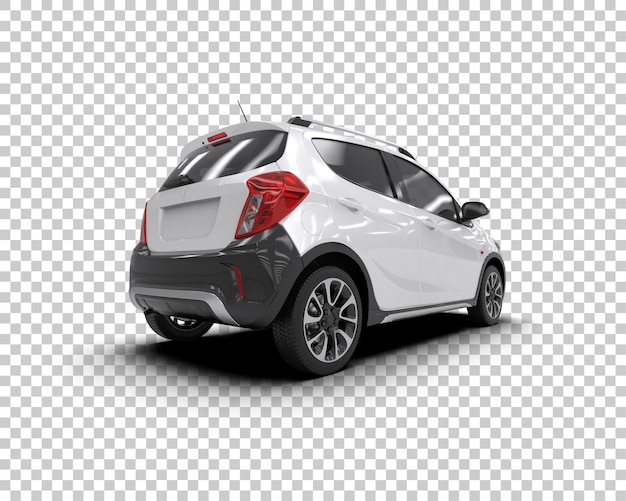 Ilustración de representación 3D realista del coche aislado en el fondo