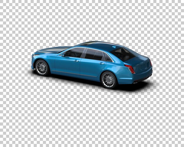 Ilustración de representación 3D realista del coche aislado en el fondo