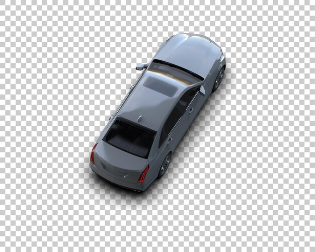 Ilustración de representación 3D realista del coche aislado en el fondo
