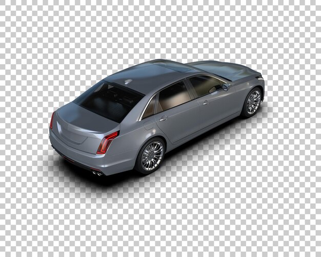 Ilustración de representación 3D realista del coche aislado en el fondo