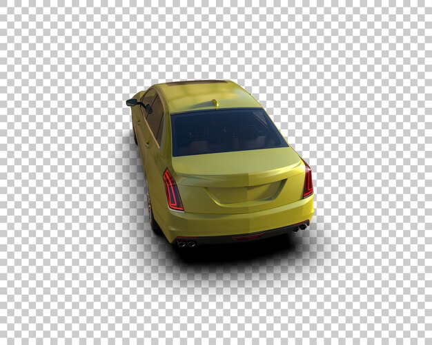 Ilustración de representación 3D realista del coche aislado en el fondo