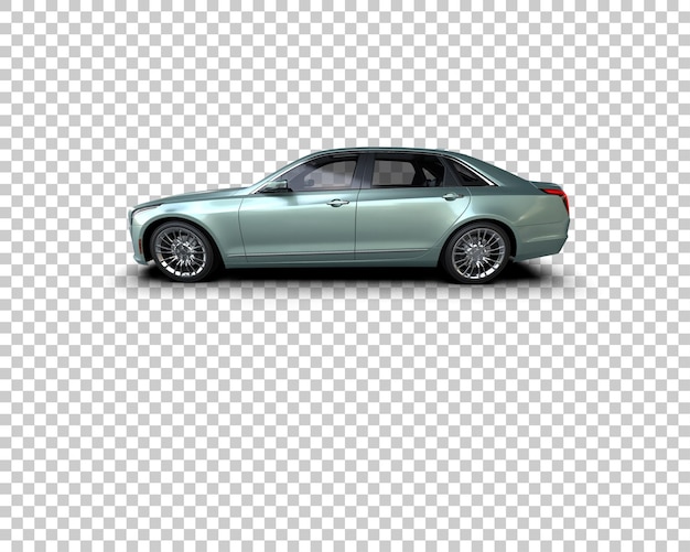 Ilustración de representación 3D realista del coche aislado en el fondo