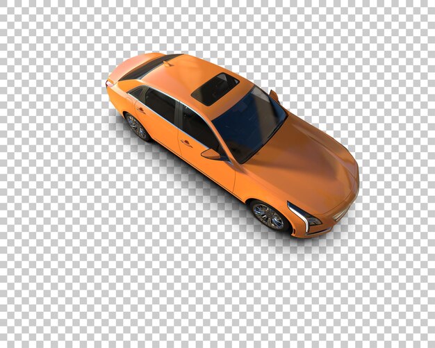 Ilustración de representación 3D realista del coche aislado en el fondo