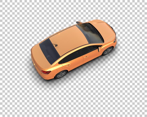 Ilustración de representación 3D realista del coche aislado en el fondo